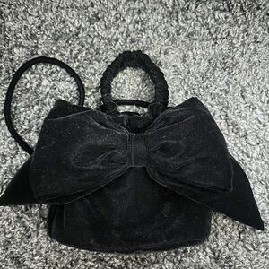 Free People velvet Elegant Black Bow Handbag